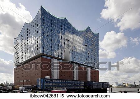 Elbe Philharmonic Hall, glass facade with reflection of clouds, Hamburg, Germany, Europe View Large Photo Image Stock Photography - Elbe Philharmonic Hall, glass facade with reflection of clouds, Hamburg, Germany, Europe. Fotosearch