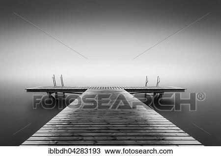 Stock Image - Empty swimming pier at the North Sea, Bornholm, Denmark, Europe. Fotosearch