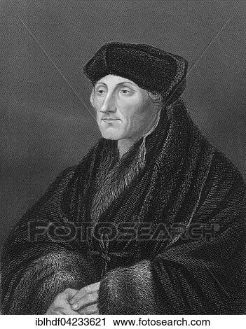 Stock Image - Erasmus Desiderius von Rotterdam, 1465, 1536, Dutch humanist, theologian, philosopher, scholar and author. Fotosearch