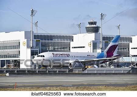 Eurowings, Airbus A320, rear tower, Munich Airport, Upper Bavaria, Germany, Europe View Large Photo Image Stock Image - Eurowings, Airbus A320, rear tower, Munich Airport, Upper Bavaria, Germany, Europe. Fotosearch