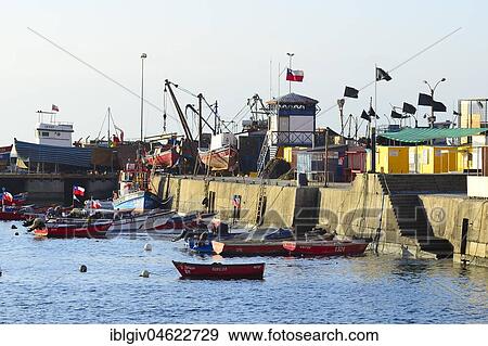 Fishing boats in the port, Antofagasta, Región de Antofagasta, Chile, South America View Large Photo Image Stock Photo - Fishing boats in the port, Antofagasta, Región de Antofagasta, Chile, South America. Fotosearch