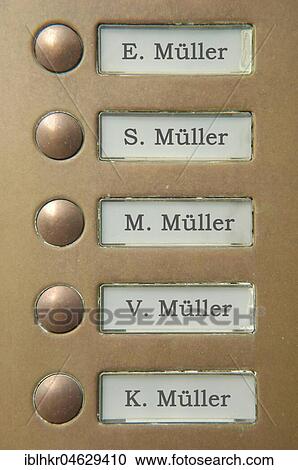 Five door bell nameplates all with the name Müller, Berlin, Germany, Europe View Large Photo Image Stock Image - Five door bell nameplates all with the name Müller, Berlin, Germany, Europe. Fotosearch