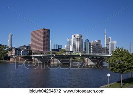 Friedensbrucke bridge, Skyline, Untermainkai, Frankfurt am Main, Hesse, Germany, Europe View Large Photo Image Stock Image - Friedensbrucke bridge, Skyline, Untermainkai, Frankfurt am Main, Hesse, Germany, Europe. Fotosearch