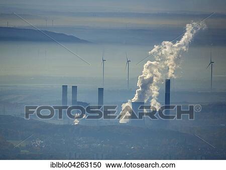 Stock Image - Frimmersdorf Power Station, RWE Power, lignite power plant, Grevenbroich, Rhineland, North Rhine-Westphalia, Germany, Europe. Fotosearch