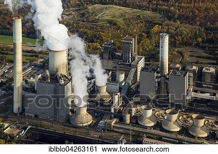 Stock Image - Frimmersdorf Power Station, RWE Power, lignite power plant, Grevenbroich, Rhineland, North Rhine-Westphalia, Germany, Europe. Fotosearch