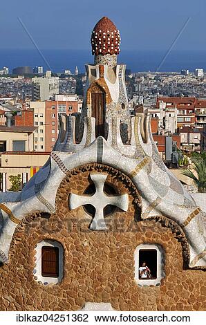 Gable of the Fairytale House, Park Guell, Barcelona, Catalonia, Spain, Europe View Large Photo Image Stock Image - Gable of the Fairytale House, Park Guell, Barcelona, Catalonia, Spain, Europe. Fotosearch