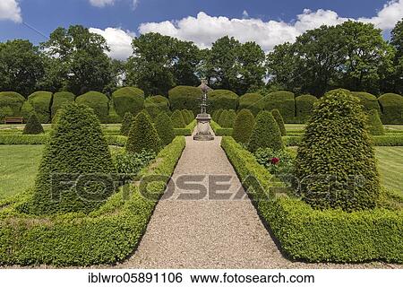 Stock Photograph - Garden at the hunting lodge Clemenswerth, Emsland, Sögel, Lower Saxony, Germany, Europe. Fotosearch