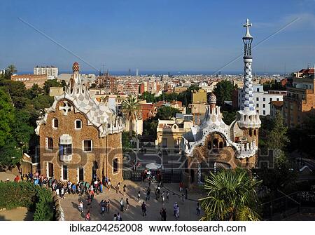 Gatehouse and Fairytale House in Parc Guell, Barcelona, Catalonia, Spain, Europe View Large Photo Image Stock Photo - Gatehouse and Fairytale House in Parc Guell, Barcelona, Catalonia, Spain, Europe. Fotosearch
