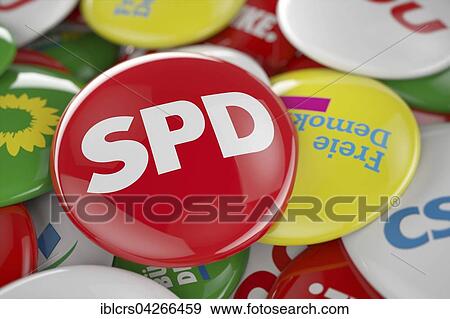 German political party SPD button in front between other governing party buttons View Large Photo Image Stock Photo - German political party SPD button in front between other governing party buttons. Fotosearch