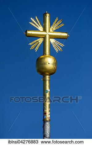Gilded summit cross, Zugspitze, Garmisch-Partenkirchen, Wetterstein, Eastern Alps, Upper Bavaria, Bavaria, Germany, Europe View Large Photo Image Stock Image - Gilded summit cross, Zugspitze, Garmisch-Partenkirchen, Wetterstein, Eastern Alps, Upper Bavaria, Bavaria, Germany, Europe. Fotosearch