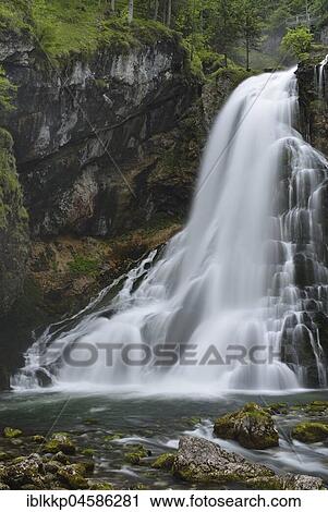 Stock Image - Gollinger waterfall, near Golling an der Salzach, Austria, Europe. Fotosearch