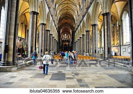 Stock Photography - Gothic St. Mary's Cathedral, Salisbury, Cornwall, Great Britain. Fotosearch