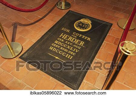 Stock Image - Grave of Johann Gottfried Herder, City Church of St. Peter and Paul, Herder Church, Weimar, Thuringia, Germany, Europe. Fotosearch