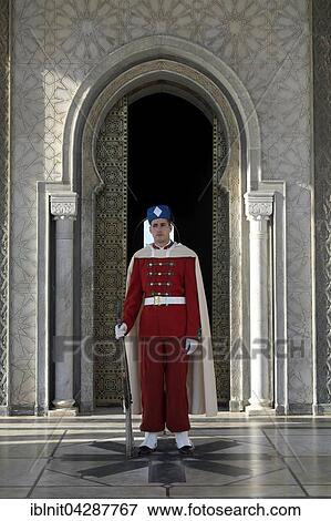 Guardsman in old Maghrebian uniform, Mausoleum of Mohammed V, UNESCO World Heritage Site, Rabat, Rabat province, Morocco, Africa View Large Photo Image Stock Photo - Guardsman in old Maghrebian uniform, Mausoleum of Mohammed V, UNESCO World Heritage Site, Rabat, Rabat province, Morocco, Africa. Fotosearch