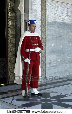 Guardsman in old Maghrebian uniform, Mausoleum of Mohammed V, UNESCO World Heritage Site, Rabat, Rabat province, Morocco, Africa View Large Photo Image Stock Photography - Guardsman in old Maghrebian uniform, Mausoleum of Mohammed V, UNESCO World Heritage Site, Rabat, Rabat province, Morocco, Africa. Fotosearch