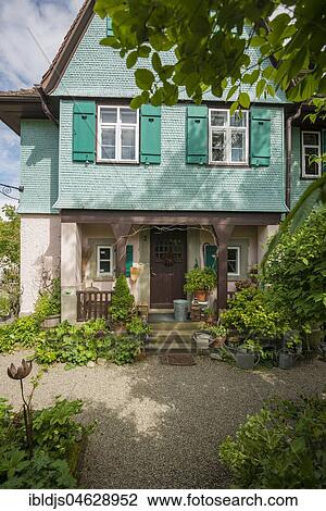 Stock Image - Hermann Hesse Haus, Gaienhofen, Lake Constance, Baden-Württemberg, Germany, Europe. Fotosearch
