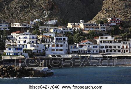 Hora Sfakion, Crete, Greece, Europe View Large Photo Image Stock Image - Hora Sfakion, Crete, Greece, Europe. Fotosearch