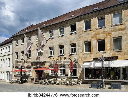 Stock Photograph - Hotel and restaurant Goldener Anker, Bayreuth, Upper Franconia, Bavaria, Germany, Europe. Fotosearch