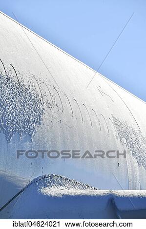 Ice-covered aircraft, windows, cabin, fuselage, wing iced, Lufthansa Airbus A 340-600, Munich Airport, Upper Bavaria, Germany, Europe View Large Photo Image Stock Image - Ice-covered aircraft, windows, cabin, fuselage, wing iced, Lufthansa Airbus A 340-600, Munich Airport, Upper Bavaria, Germany, Europe. Fotosearch