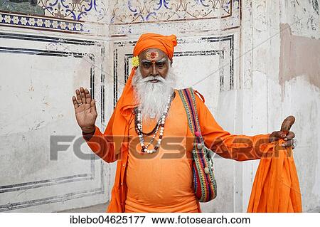 Indian holy man, Sadhu, Jaipur, India, Asia View Large Photo Image Stock Photo - Indian holy man, Sadhu, Jaipur, India, Asia. Fotosearch