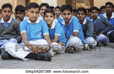 Indian pupils in scool uniform, sitting on the floor, Amer Palace, Jaipur, Rajasthan, India, Asia View Large Photo Image Stock Photo - Indian pupils in scool uniform, sitting on the floor, Amer Palace, Jaipur, Rajasthan, India, Asia. Fotosearch