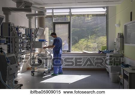Stock Photography - Intensive care unit for Covid patients, Agatharied Hospital, Agatharied, Bavaria, Germany, Europe. Fotosearch