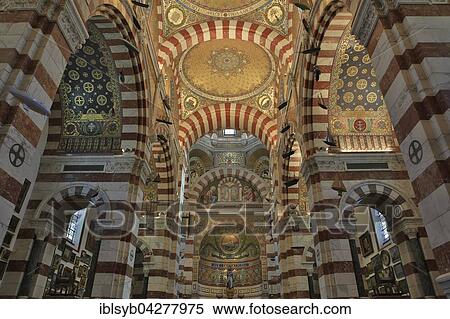 Interior, basilica, Notre-Dame-De-La-Garde in Marseille, Provence-Alpes-Cote d'Azur, France, Europe View Large Photo Image Stock Photography - Interior, basilica, Notre-Dame-De-La-Garde in Marseille, Provence-Alpes-Cote d'Azur, France, Europe. Fotosearch