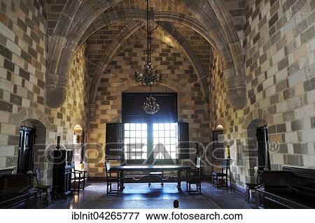 Stock Photo - Interior of the Grand Master's Palace, Rhodes Town, Rhodes, Dodecanese, Greece, Europe. Fotosearch