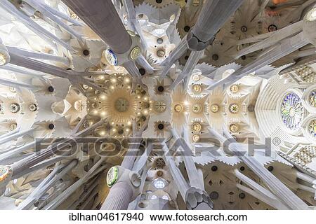 Interior view of the Sagrada Familia by Antoni Gaudi, Barcelona, Catalonia, Spain, Europe View Large Photo Image Stock Image - Interior view of the Sagrada Familia by Antoni Gaudi, Barcelona, Catalonia, Spain, Europe. Fotosearch