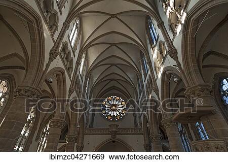 Stock Photo - Interior with Rosette, Church of St. Paul, 1906, Munich, Bavaria, Germany, Europe. Fotosearch