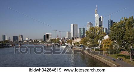 Iron Bridge, financial district, the river Main, Mainkai, Frankfurt am Main, Hesse, Germany, Europe View Large Photo Image Stock Photo - Iron Bridge, financial district, the river Main, Mainkai, Frankfurt am Main, Hesse, Germany, Europe. Fotosearch