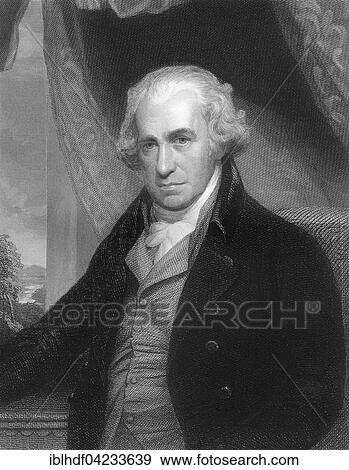 Stock Photo - James Watt FRS, FRSE, 1736, 1819, Scottish mechanical engineer and inventor of steam engine. Fotosearch