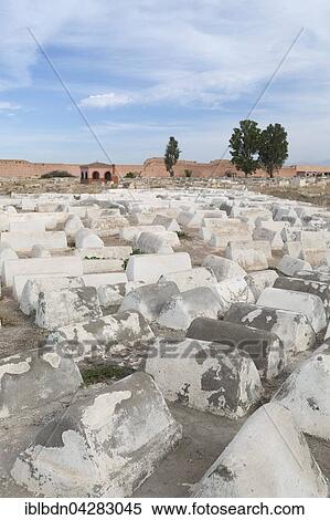 Stock Photography - Jewish cemetery in the Mellah, the jewish quarter, Marrakech, Morocco, Africa. Fotosearch