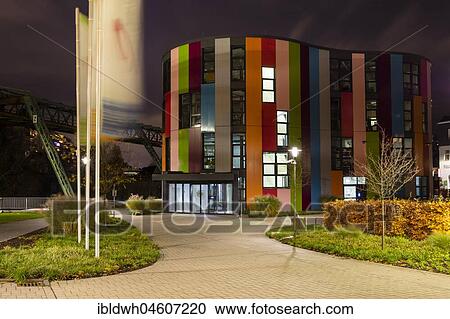 Junior-Uni, Night view, Wuppertal, Bergisches Land, North Rhine-Westphalia, Germany, Europe View Large Photo Image Stock Image - Junior-Uni, Night view, Wuppertal, Bergisches Land, North Rhine-Westphalia, Germany, Europe. Fotosearch
