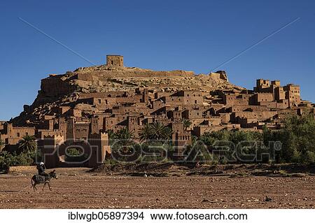 Kasbah Ait Benhaddou, largest Berber fortress, fortified Berber village, Ksar with clay castles, Kasbahs, Tighremt, South Morocco, Morocco, Africa View Large Photo Image Picture - Kasbah Ait Benhaddou, largest Berber fortress, fortified Berber village, Ksar with clay castles, Kasbahs, Tighremt, South Morocco, Morocco, Africa. Fotosearch