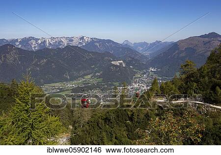 Katrin cable car with view of Bad Ischl, Salzkammergut, Upper Austria, Austria, Europe View Large Photo Image Stock Photograph - Katrin cable car with view of Bad Ischl, Salzkammergut, Upper Austria, Austria, Europe. Fotosearch