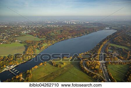 Stock Image - Kemnader Reservoir, Witten, Ruhr district, North Rhine-Westphalia, Germany, Europe. Fotosearch