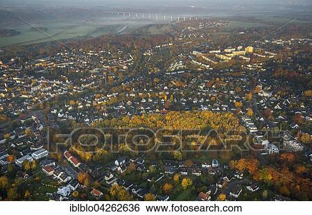 Stock Photograph - Kettwig with Schmachtenbergwaldchen forest, autumn mood, Essen-Kettwig, Essen, Ruhr district, North Rhine-Westphalia, Germany, Europe. Fotosearch