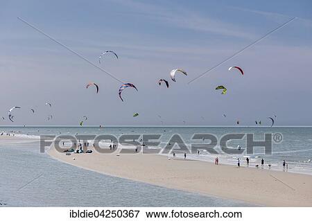 Kitesurfers, Pringle Kitesurf World Cup, Sankt Peter-Ording, North Sea, North Frisia, Schleswig-Holstein, Germany, Europe View Large Photo Image Stock Photo - Kitesurfers, Pringle Kitesurf World Cup, Sankt Peter-Ording, North Sea, North Frisia, Schleswig-Holstein, Germany, Europe. Fotosearch