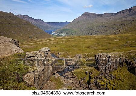Landscape with view of Fjord Seydisfjördur, Seydisfjördur, Iceland, Europe View Large Photo Image Stock Photo - Landscape with view of Fjord Seydisfjördur, Seydisfjördur, Iceland, Europe. Fotosearch