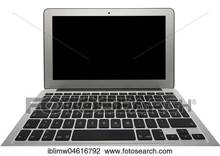 Stock Image - Laptop with black display. Fotosearch