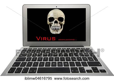 Laptop with skull on the screen, symbol image of computer viruses, cybercrime View Large Photo Image Stock Photography - Laptop with skull on the screen, symbol image of computer viruses, cybercrime. Fotosearch