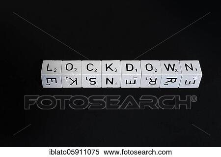 Letter cubes in a row form the word Lockdown, Corona crisis, symbolic image, North Rhine-Westphalia, Germany, Europe View Large Photo Image Stock Photography - Letter cubes in a row form the word Lockdown, Corona crisis, symbolic image, North Rhine-Westphalia, Germany, Europe. Fotosearch