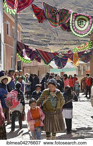 Stock Photo - Locals during fiesta in Colquechaca, Potosi, Bolivia, South America. Fotosearch