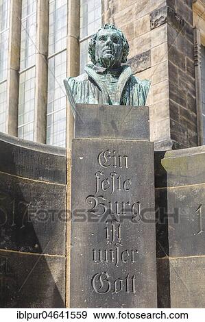 Luther fountain at the cathedral with the inscription A solid castle is our god, Freiberg, Saxony, Germany, Europe View Large Photo Image Stock Photo - Luther fountain at the cathedral with the inscription A solid castle is our god, Freiberg, Saxony, Germany, Europe. Fotosearch