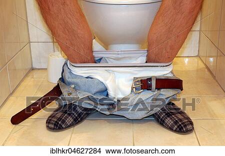 Man sits on the toilet, Berlin, Germany, Europe View Large Photo Image Picture - Man sits on the toilet, Berlin, Germany, Europe. Fotosearch