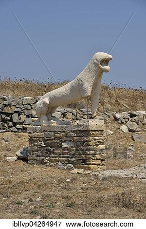 Marble Lion on the Lion Terrace, ancient site, Delos, UNESCO World Heritage Site, Cyclades, Greece, Europe View Large Photo Image Stock Photo - Marble Lion on the Lion Terrace, ancient site, Delos, UNESCO World Heritage Site, Cyclades, Greece, Europe. Fotosearch