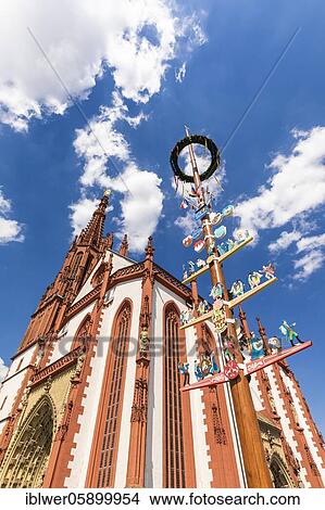 Maypole in front of Marienkapelle, market place, Würzburg, Franconia, Bavaria, Germany, Europe View Large Photo Image Picture - Maypole in front of Marienkapelle, market place, Würzburg, Franconia, Bavaria, Germany, Europe. Fotosearch