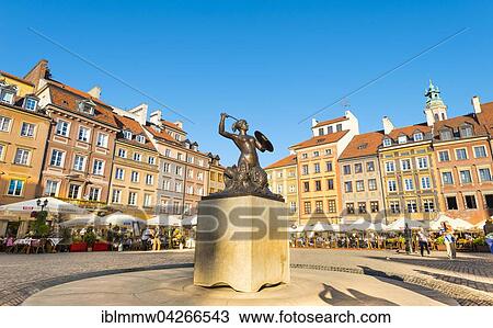 Mermaid statue, marketplace, restaurants, historic centre, Warsaw, Mazovia, Poland, Europe View Large Photo Image Stock Image - Mermaid statue, marketplace, restaurants, historic centre, Warsaw, Mazovia, Poland, Europe. Fotosearch