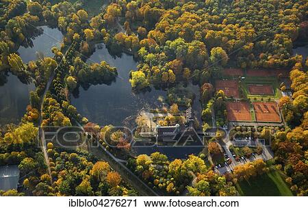 Stock Image - Moated castle Wittringen Castle, Gladbeck, Ruhr district, North Rhine-Westphalia, Germany, Europe. Fotosearch
